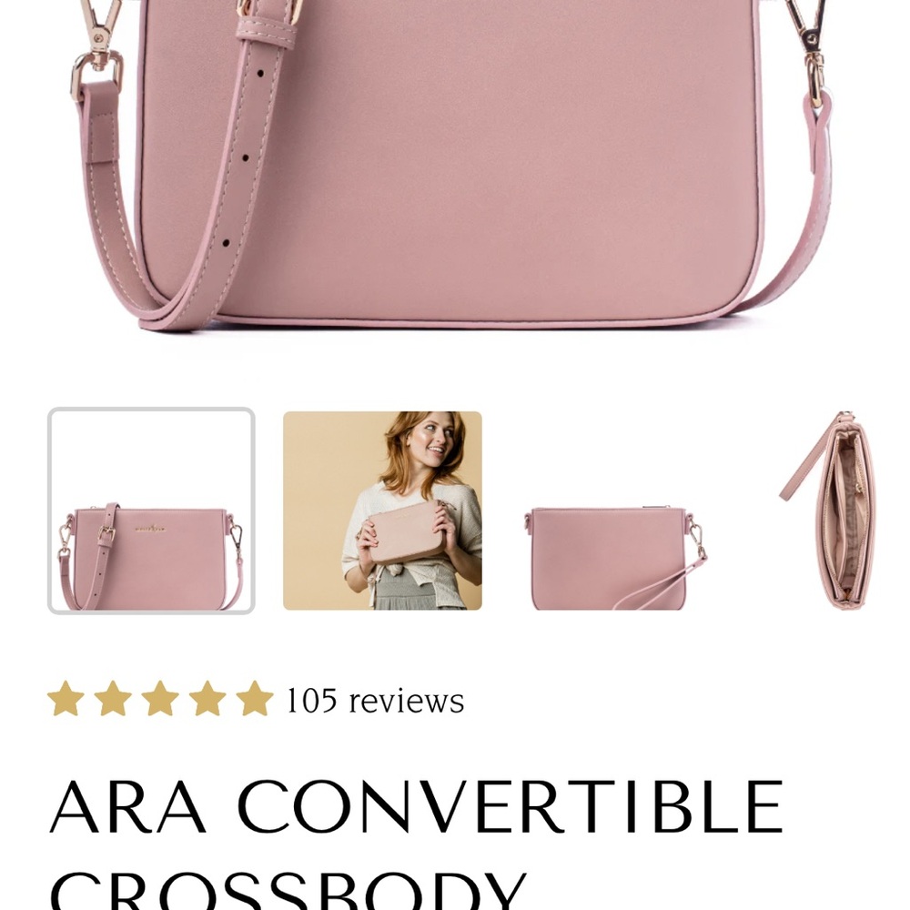Ara Pink Crossbody Bag with Adjustable Strap
